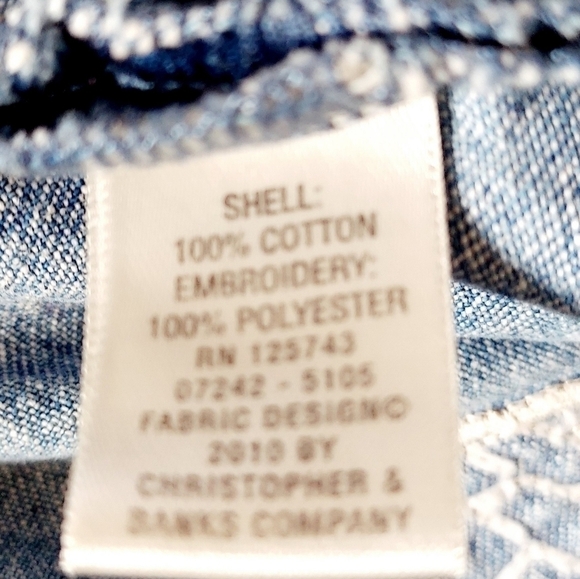 CHRISTOPHER & BANKS Denim Shirt Jacket Embroidered - Picture 13 of 16